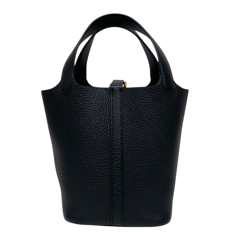 エルメス HERMES ピコタンロックPM B刻 ブラック ゴールド金具 トリヨン レディース ハンドバッグ