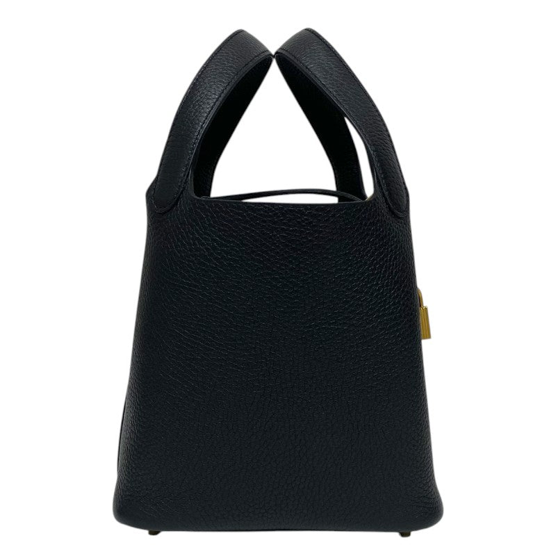 エルメス HERMES ピコタンロックPM B刻 ブラック ゴールド金具 トリヨン レディース ハンドバッグ