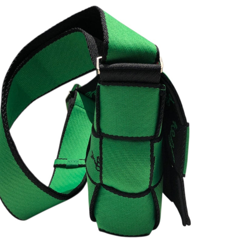 ボッテガ・ヴェネタ BOTTEGA VENETA ウェビングカセット グリーン・ブラック・シルバー金具 キャンバス キャンバス ユニセックス ショルダーバッグ