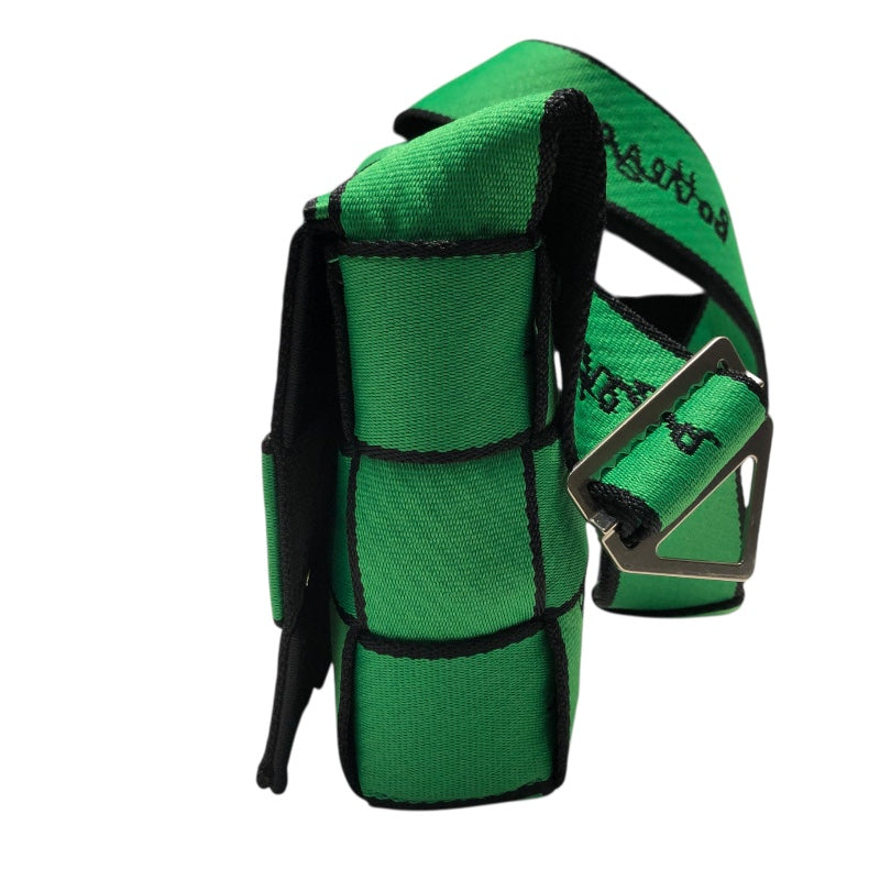 ボッテガ・ヴェネタ BOTTEGA VENETA ウェビングカセット グリーン・ブラック・シルバー金具 キャンバス キャンバス ユニセックス ショルダーバッグ