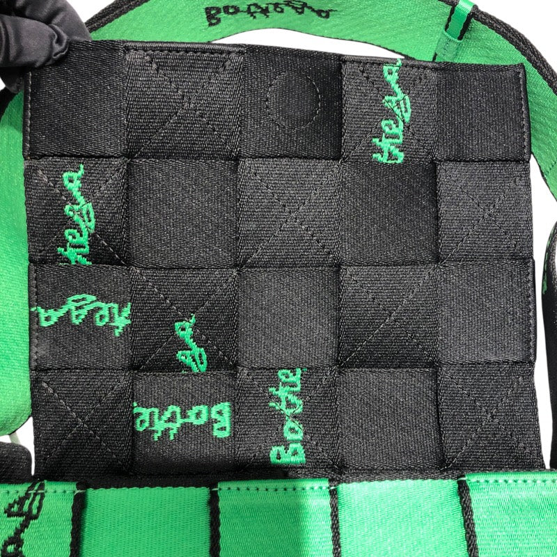 ボッテガ・ヴェネタ BOTTEGA VENETA ウェビングカセット グリーン・ブラック・シルバー金具 キャンバス キャンバス ユニセックス ショルダーバッグ