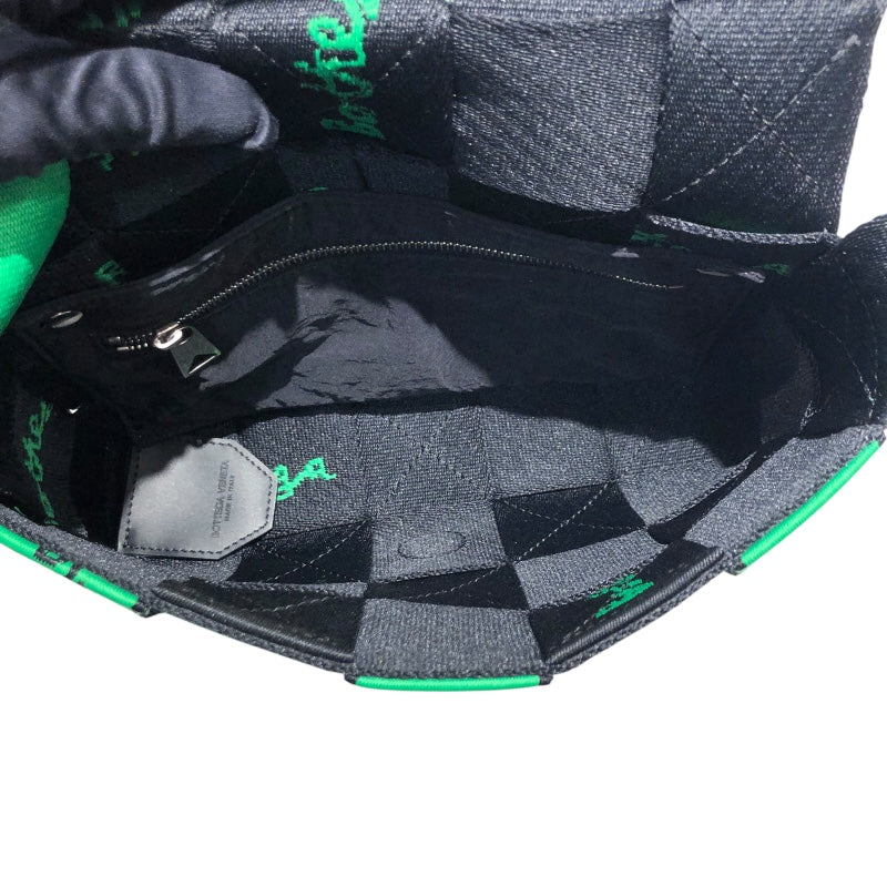 ボッテガ・ヴェネタ BOTTEGA VENETA ウェビングカセット グリーン・ブラック・シルバー金具 キャンバス キャンバス ユニセックス ショルダーバッグ