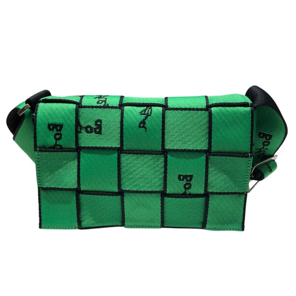 ボッテガ・ヴェネタ BOTTEGA VENETA ウェビングカセット グリーン・ブラック・シルバー金具 キャンバス キャンバス ユニセックス ショルダーバッグ