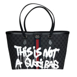 バレンシアガ BALENCIAGA BALENCIAGA × GUCCI コラボ ザ ハッカープロジェクト グラフィティ ミディアム 380125 ブラック キャンバス/レザー ユニセックス トートバッグ
