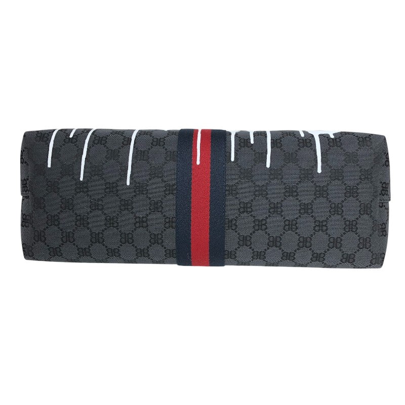 バレンシアガ BALENCIAGA BALENCIAGA × GUCCI コラボ ザ ハッカープロジェクト グラフィティ ミディアム 380125 ブラック キャンバス/レザー ユニセックス トートバッグ