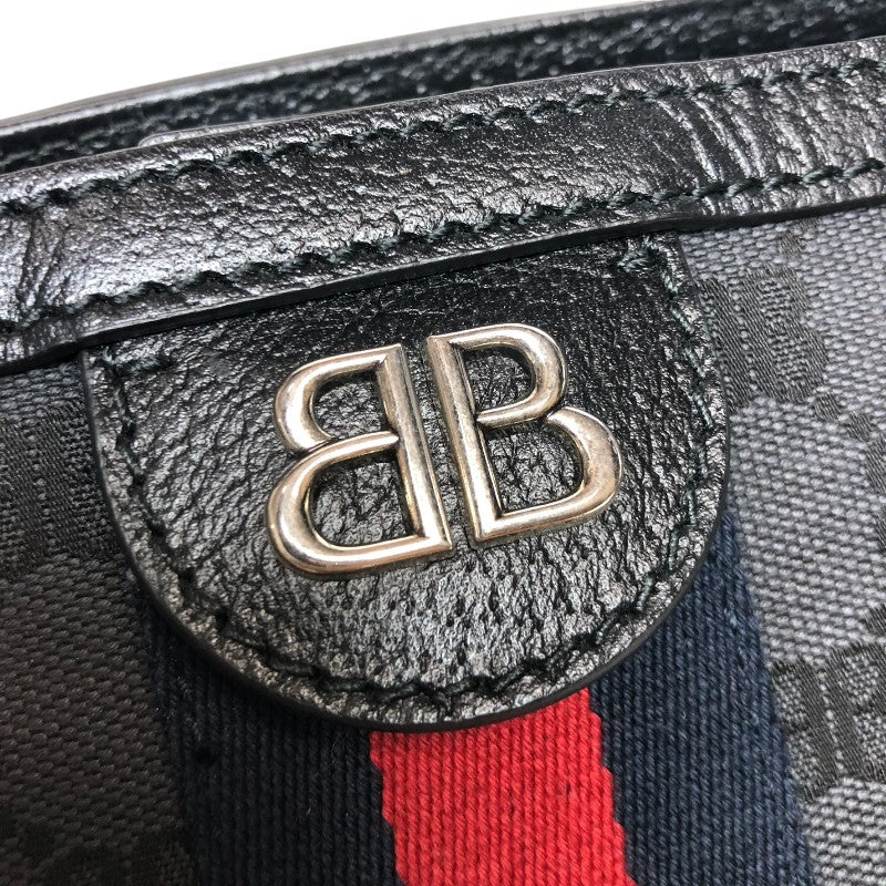 バレンシアガ BALENCIAGA BALENCIAGA × GUCCI コラボ ザ ハッカープロジェクト グラフィティ ミディアム 380125 ブラック キャンバス/レザー ユニセックス トートバッグ