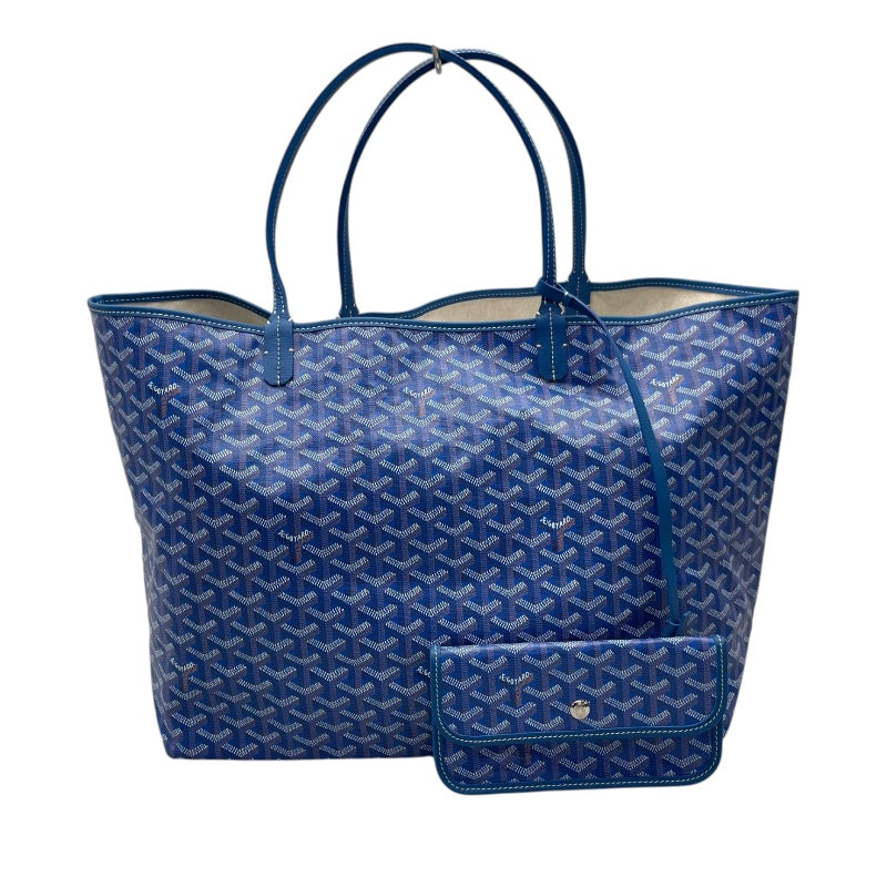 ゴヤール GOYARD サン・ルイGM ブルー コーティングキャンバス レディース トートバッグ