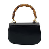 グッチ GUCCI バンブー ショルダー 0002046 ブラック レザー レディース ハンドバッグ