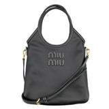 ミュウミュウ miu miu アイビー レザー ハンドバッグ 5BA281 ブラック レザー レディース ハンドバッグ