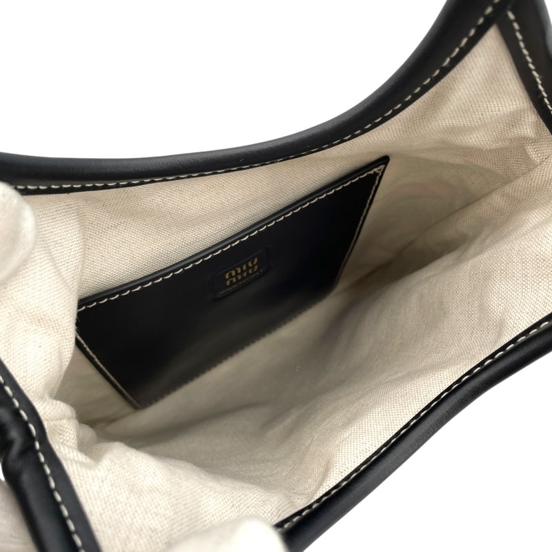 ミュウミュウ miu miu アイビー レザー ハンドバッグ 5BA281 ブラック レザー レディース ハンドバッグ
