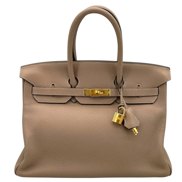 エルメス HERMES バーキン35 □O刻 トゥルティエールグレー×ゴールド金具 トリヨン レディース ハンドバッグ