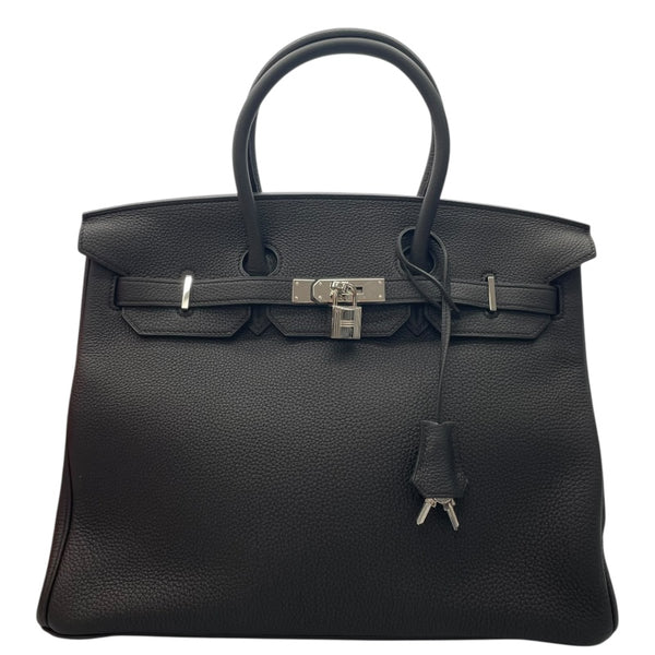 エルメス HERMES バーキン35 X刻印 ブラック×SV金具 トゴ ユニセックス ハンドバッグ
