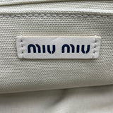 ミュウミュウ miu miu 2wAY ハンド 5BA253 ライトグレー キャンバス レディース ショルダーバッグ