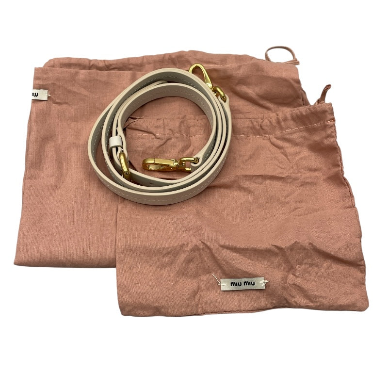 ミュウミュウ miu miu 2wAY ハンド 5BA253 ライトグレー キャンバス レディース ショルダーバッグ