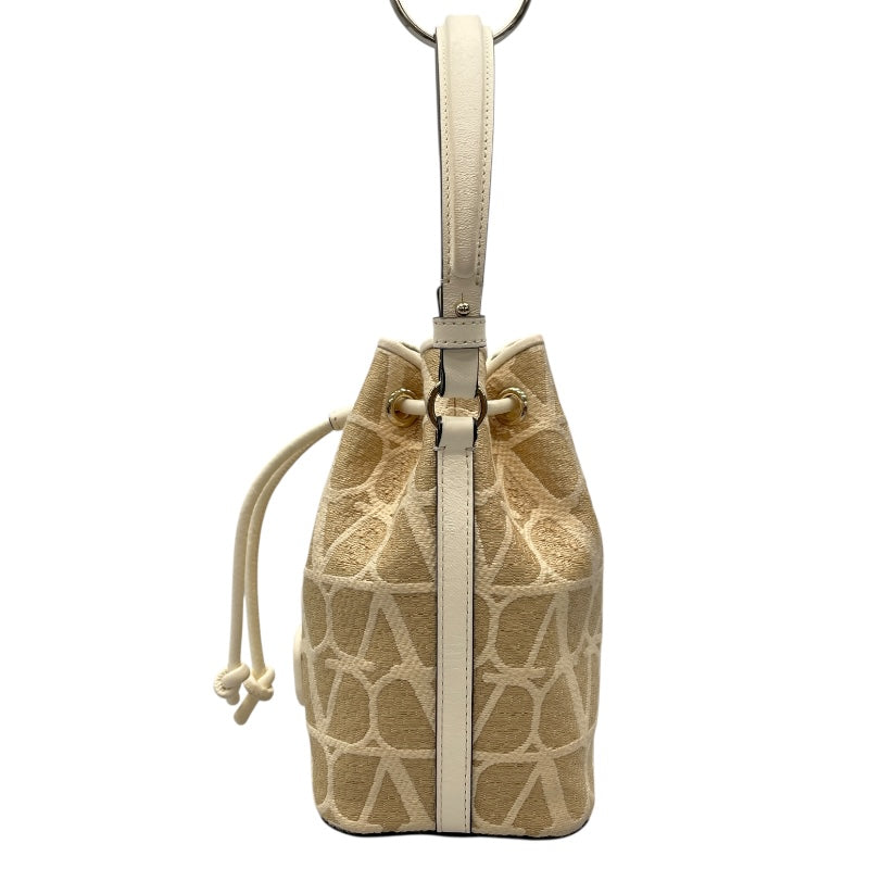 ヴァレンティノ VALENTINO ミニバケットバッグ ベージュ キャンバス レディース ショルダーバッグ