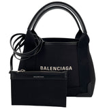 バレンシアガ BALENCIAGA ネイビーカバスXS 390348 ブラック キャンバス レディース ショルダーバッグ