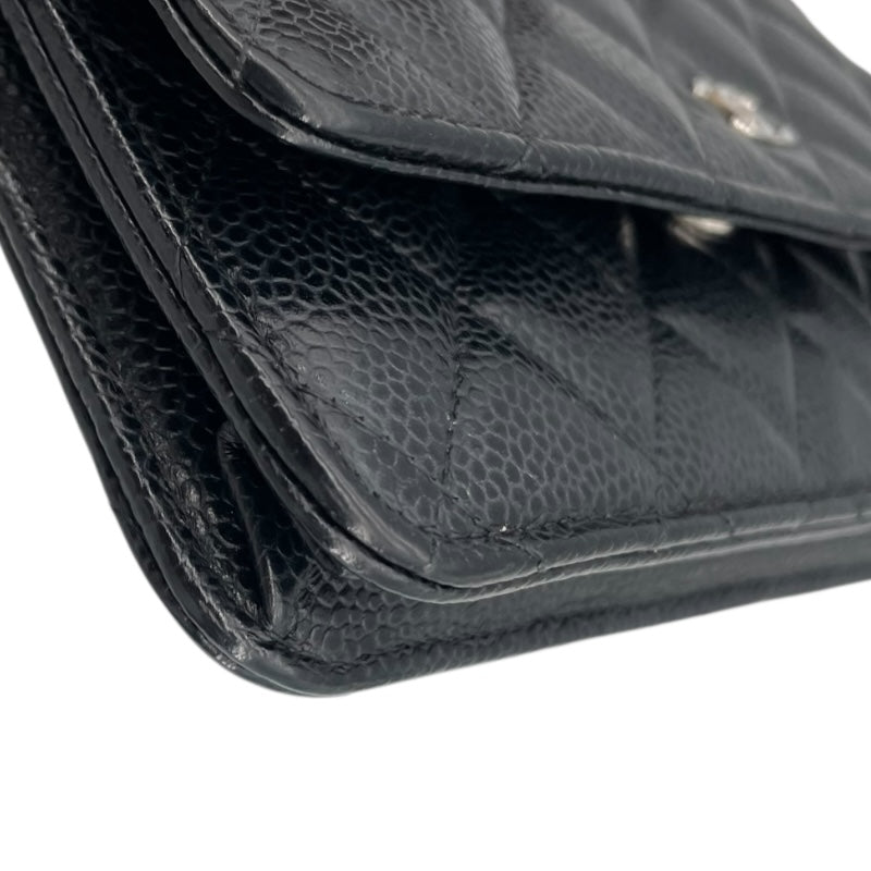 シャネル CHANEL マトラッセチェーンショルダー AP0250 28番台 ブラック SV金具 キャビアスキン レディース ショルダーバッグ