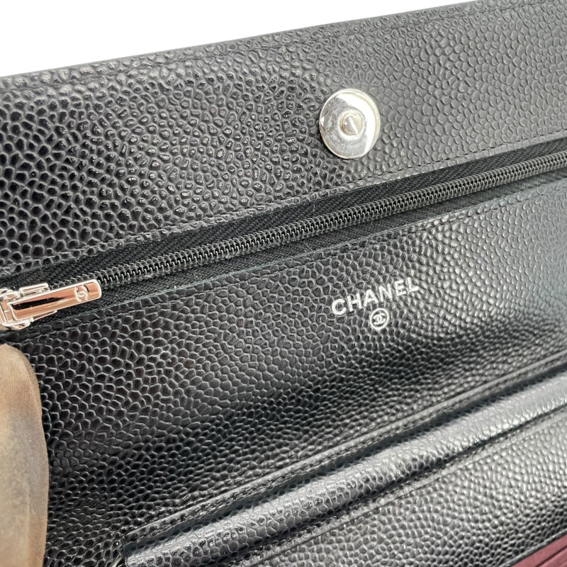 シャネル CHANEL マトラッセチェーンショルダー AP0250 28番台 ブラック SV金具 キャビアスキン レディース ショルダーバッグ