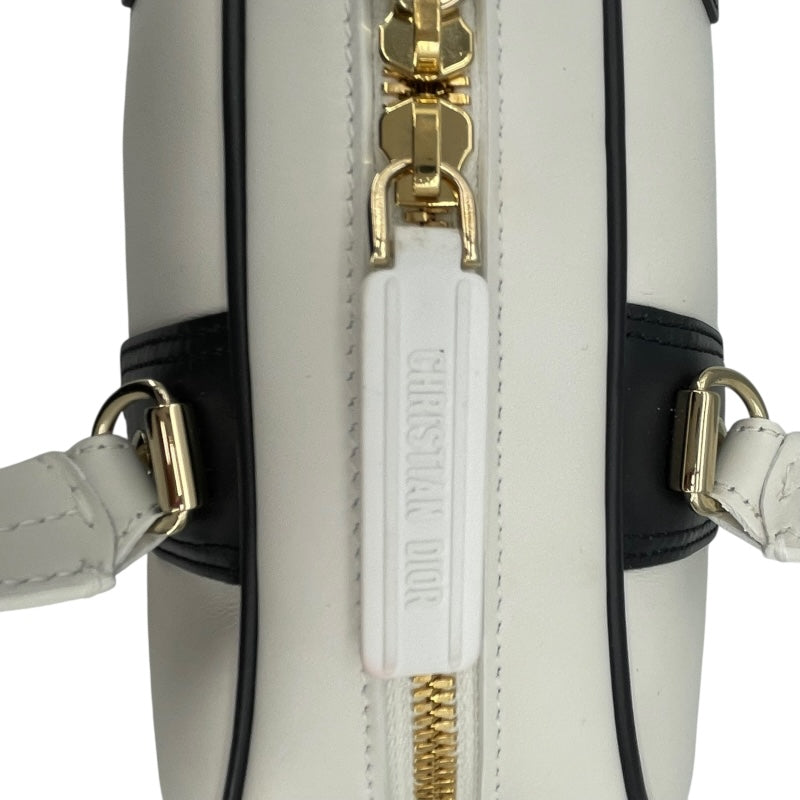 クリスチャン・ディオール Christian Dior ヴァイブスモールボウリングバッグ M6209OOBR ホワイト レザー レディース ショルダーバッグ