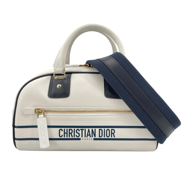クリスチャン・ディオール Christian Dior ヴァイブスモールボウリングバッグ M6209OOBR ホワイト レザー レディース ショルダーバッグ