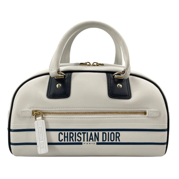 クリスチャン・ディオール Christian Dior ヴァイブスモールボウリングバッグ M6209OOBR ホワイト レザー レディース ショルダーバッグ