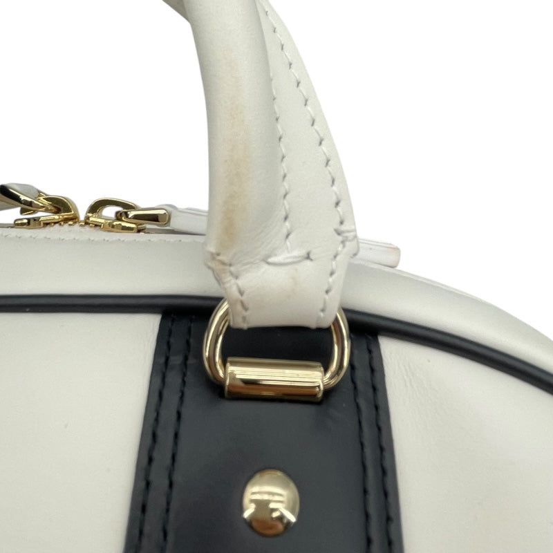 クリスチャン・ディオール Christian Dior ヴァイブスモールボウリングバッグ M6209OOBR ホワイト レザー レディース ショルダーバッグ