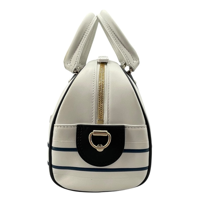 クリスチャン・ディオール Christian Dior ヴァイブスモールボウリングバッグ M6209OOBR ホワイト レザー レディース ショルダーバッグ