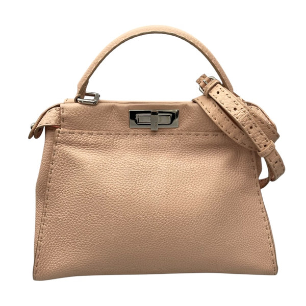 フェンディ FENDI セレリアピーカブー ミディアム 8BN226 ライトピンク/SV金具 レザー メンズ ハンドバッグ