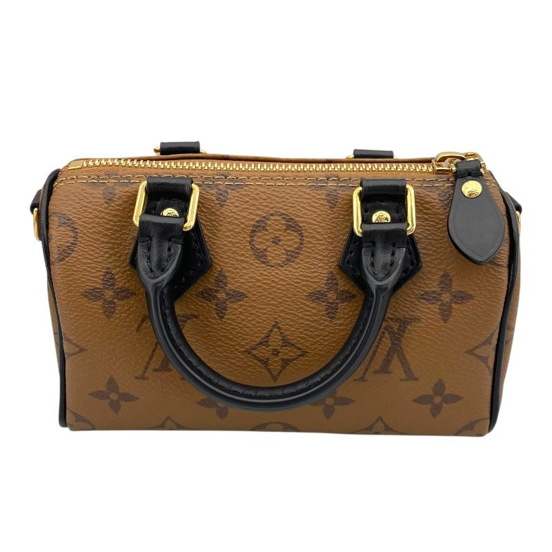 ルイ・ヴィトン LOUIS VUITTON ナノスピーディー M83688 ブラウン モノグラム・リバース レディース ショルダーバッグ