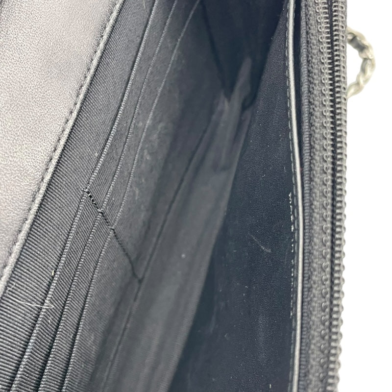 シャネル CHANEL マトラッセチェーンウォレット 17番台 ブラック SV金具 キャンバス/カーフ レディース ショルダーバッグ シャネル CHANEL マトラッセチェーンウォレット 17番台 ブラック SV