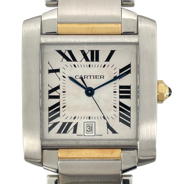 カルティエ Cartier タンクフランセーズLM W51005Q4 ホワイト K18YG/SS メンズ 腕時計