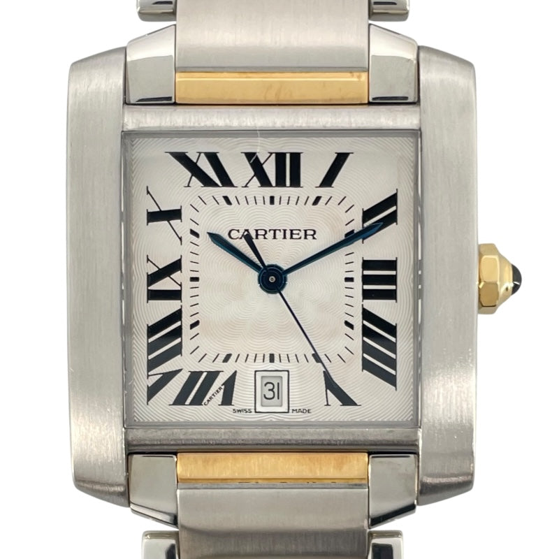 カルティエ Cartier タンクフランセーズLM W51005Q4 ホワイト K18YG/SS メンズ 腕時計