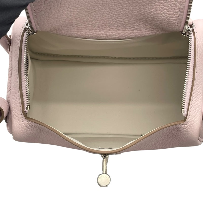 エルメス HERMES リンディミニ　ヴェルソ W刻 モーヴベール×ニューホワイト　シルバー金具 トリヨン レディース ショルダーバッグ