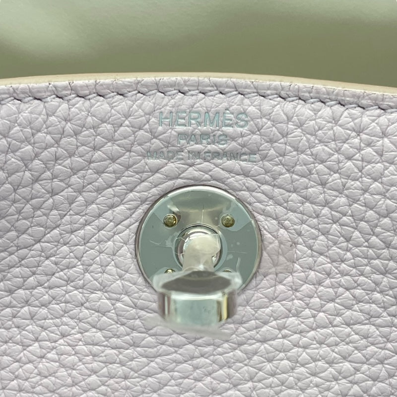 エルメス HERMES リンディミニ　ヴェルソ W刻 モーヴベール×ニューホワイト　シルバー金具 トリヨン レディース ショルダーバッグ