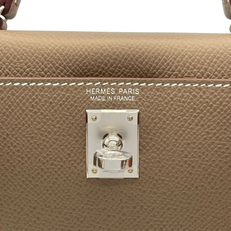 エルメス HERMES ミニケリー2 W刻印　(2024年製) エトゥープ　シルバー金具 ヴォーエプソン レディース ショルダーバッグ