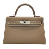 エルメス HERMES ミニケリー2 W刻印　(2024年製) エトゥープ　シルバー金具 ヴォーエプソン レディース ショルダーバッグ
