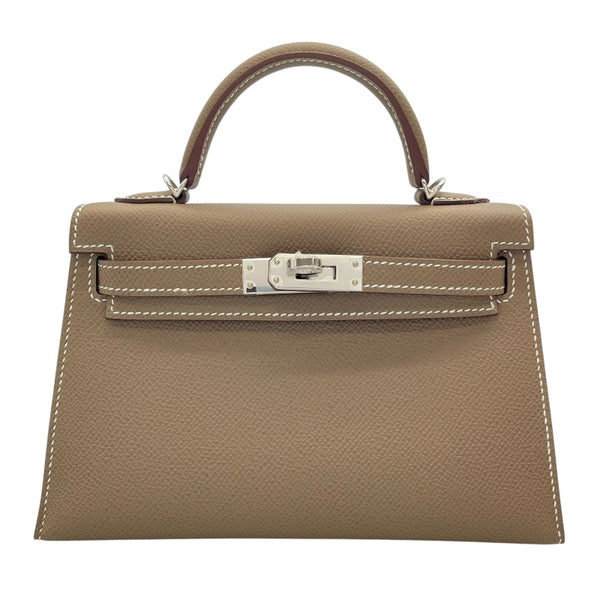 エルメス HERMES ミニケリー2 W刻 エトゥープ　シルバー金具 エプソン レディース ショルダーバッグ