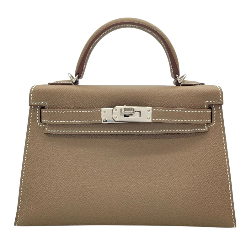 エルメス HERMES ミニケリー2 W刻印　(2024年製) エトゥープ　シルバー金具 ヴォーエプソン レディース ショルダーバッグ