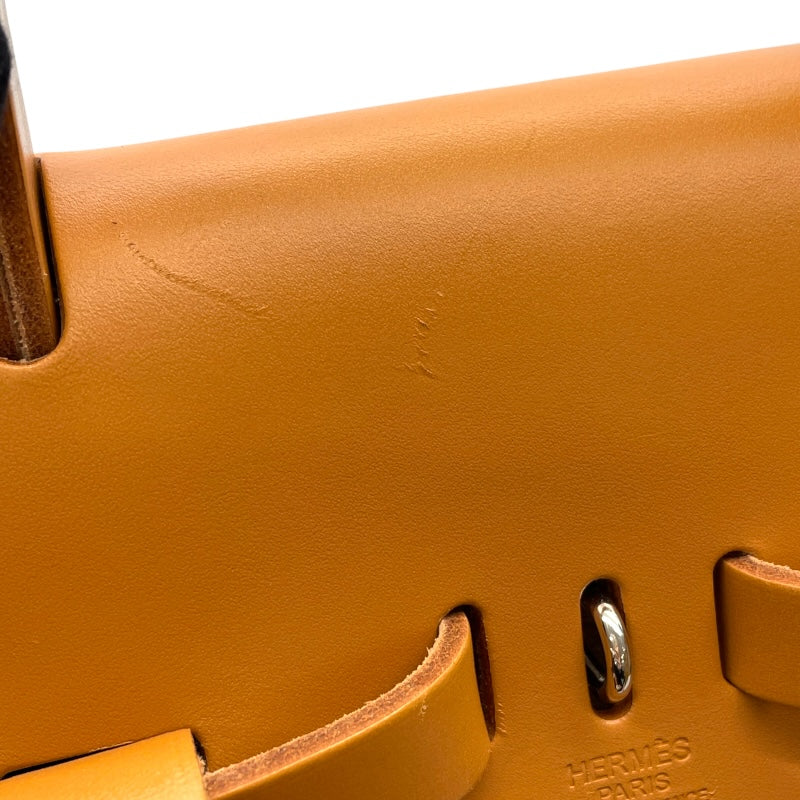 エルメス HERMES エールバッグジップアドPM Z刻 ライム/ナチュラル SV金具 トワル/ハンター レディース リュック・デイパック