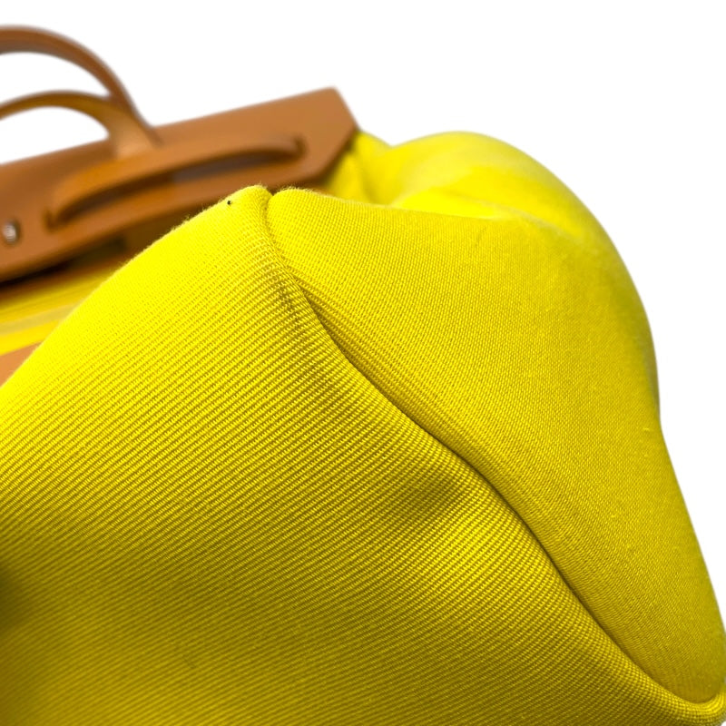 エルメス HERMES エールバッグジップアドPM Z刻 ライム/ナチュラル SV金具 トワル/ハンター レディース リュック・デイパック