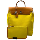 エルメス HERMES エールバッグジップアドPM Z刻 ライム/ナチュラル SV金具 トワル/ハンター レディース リュック・デイパック