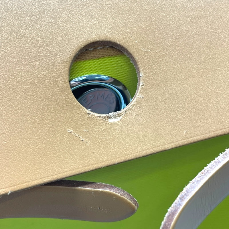 エルメス HERMES エールバッグジップアドPM Z刻 ライム/ナチュラル SV金具 トワル/ハンター レディース リュック・デイパック