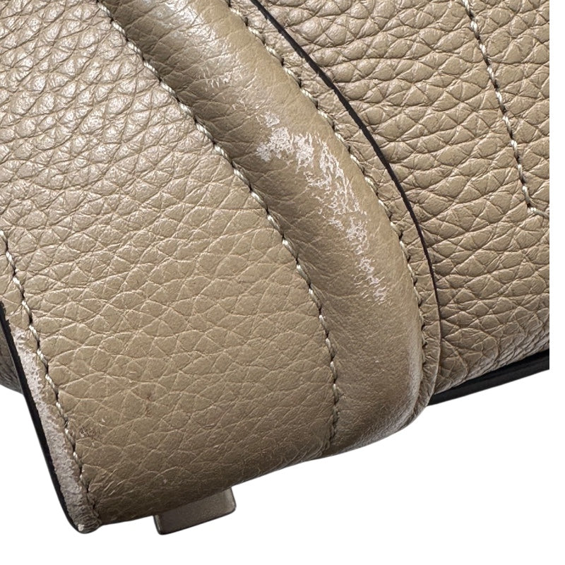 セリーヌ CELINE ラゲージマイクロショッパー ベージュ ドラムドカーフ レディース ハンドバッグ