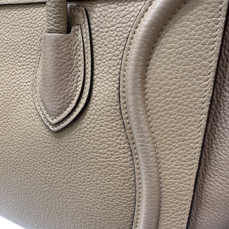 セリーヌ CELINE ラゲージマイクロショッパー ベージュ ドラムドカーフ レディース ハンドバッグ