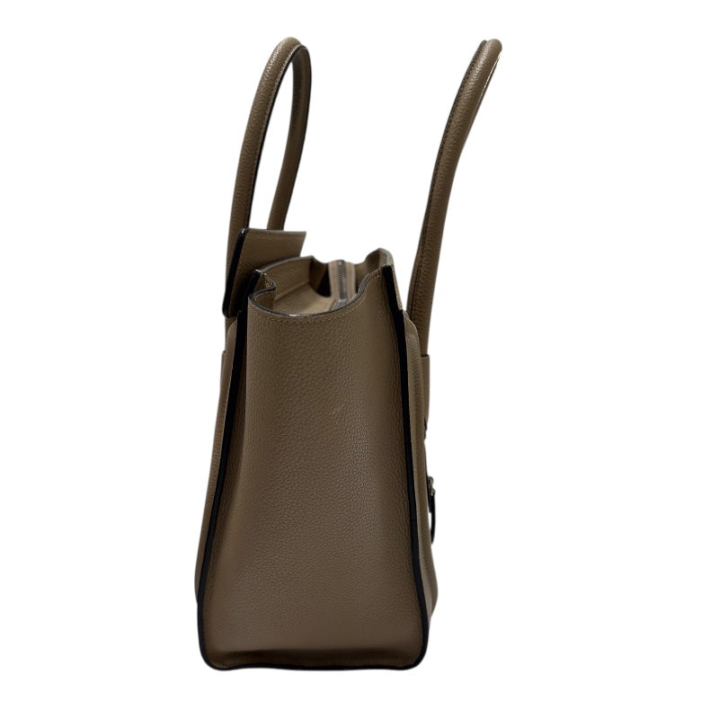 セリーヌ CELINE ラゲージマイクロショッパー ベージュ ドラムドカーフ レディース ハンドバッグ