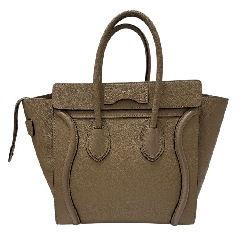 セリーヌ CELINE ラゲージマイクロショッパー ベージュ ドラムドカーフ レディース ハンドバッグ
