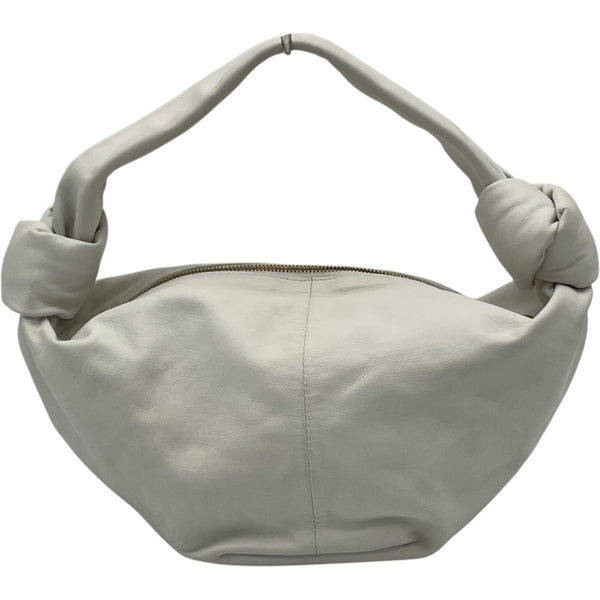 ボッテガ・ヴェネタ BOTTEGA VENETA ダブルノット ホワイト レザー レディース ハンドバッグ