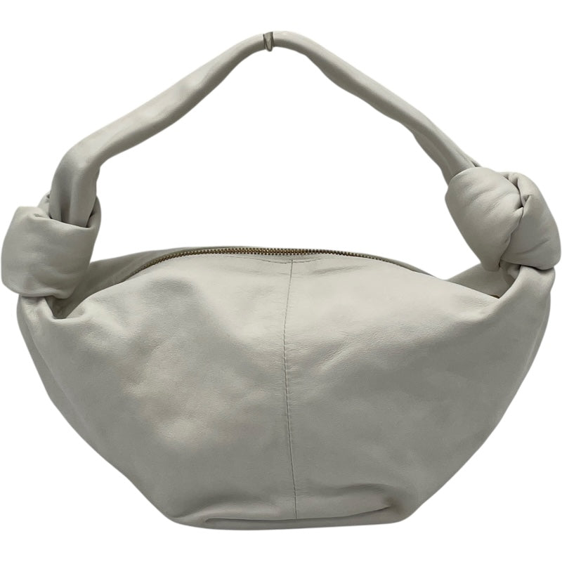ボッテガ・ヴェネタ BOTTEGA VENETA ダブルノット ホワイト レザー レディース ハンドバッグ