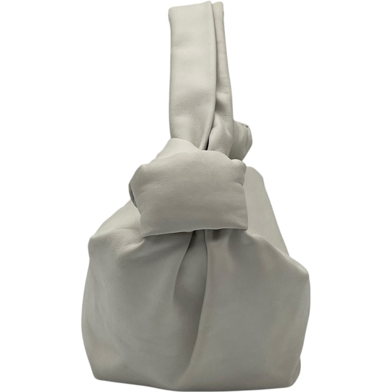 ボッテガ・ヴェネタ BOTTEGA VENETA ダブルノット ホワイト レザー レディース ハンドバッグ