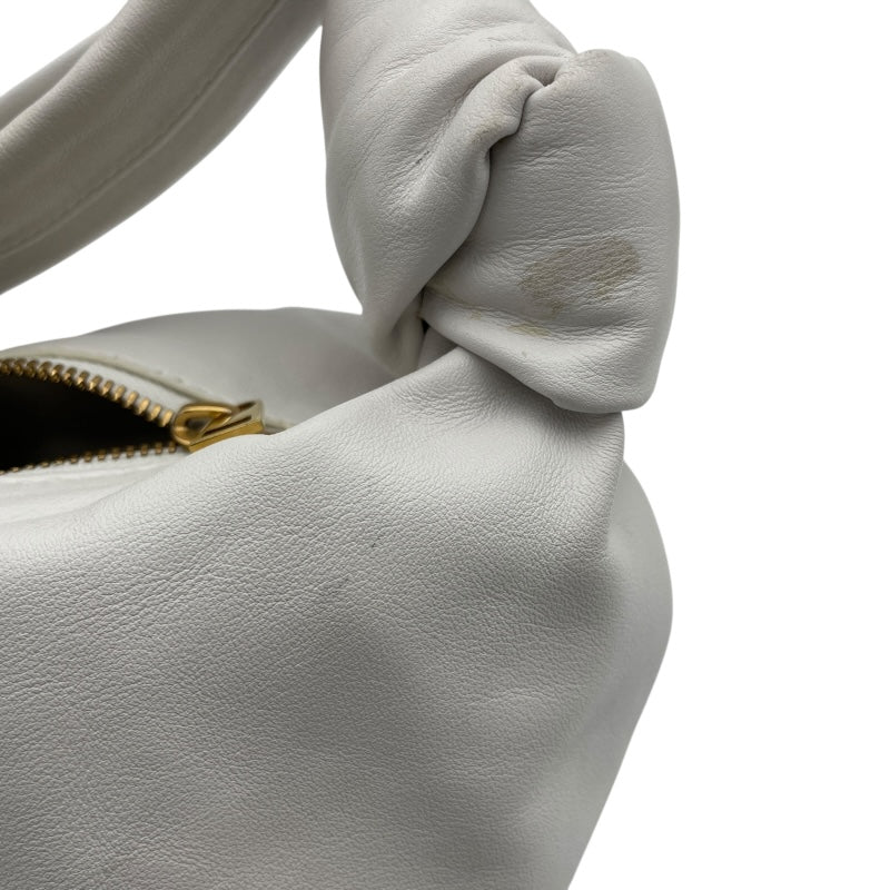 ボッテガ・ヴェネタ BOTTEGA VENETA ダブルノット ホワイト レザー レディース ハンドバッグ